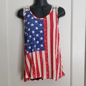 Rue 21 Vintage Style American Flag Print Tank Top